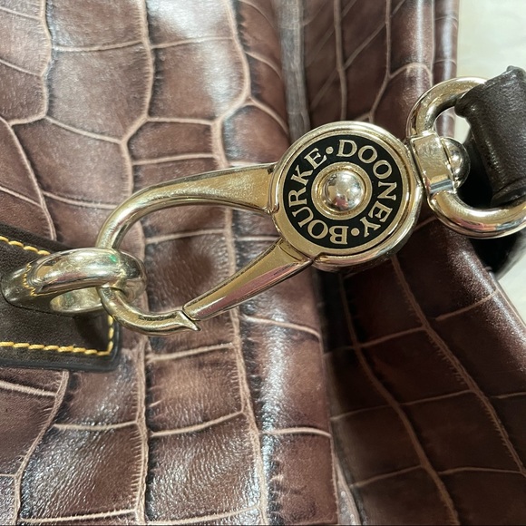 Dooney & Bourke Brown Croc Hobo Shoulder Bag - Picture 6 of 10